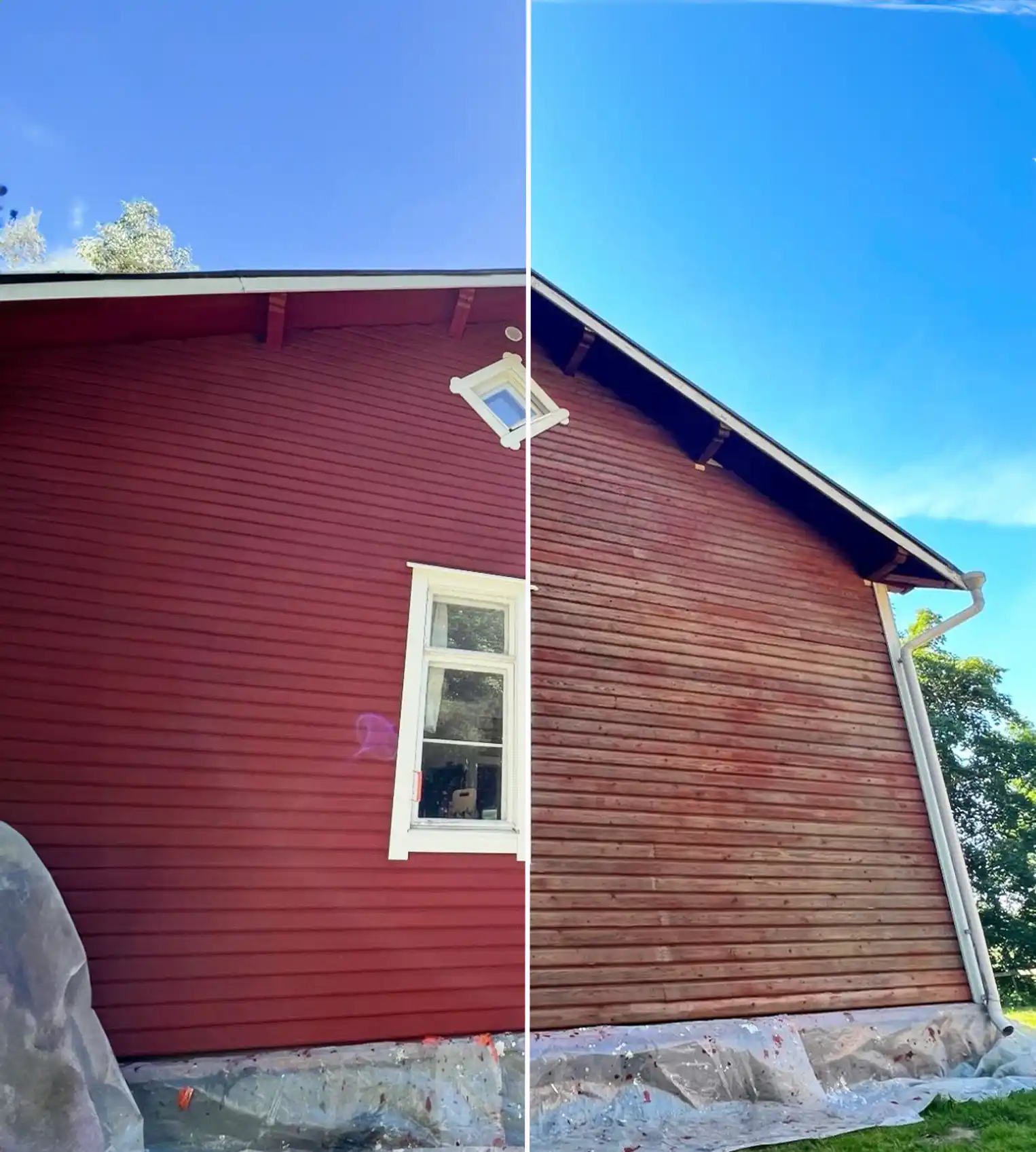 Talon maalaus ennen ja jälkeen - Priimamaalaus