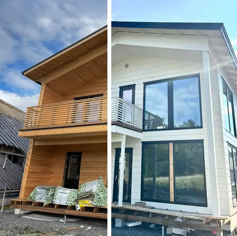 Talon maalaus ennen ja jälkeen - Priimamaalaus